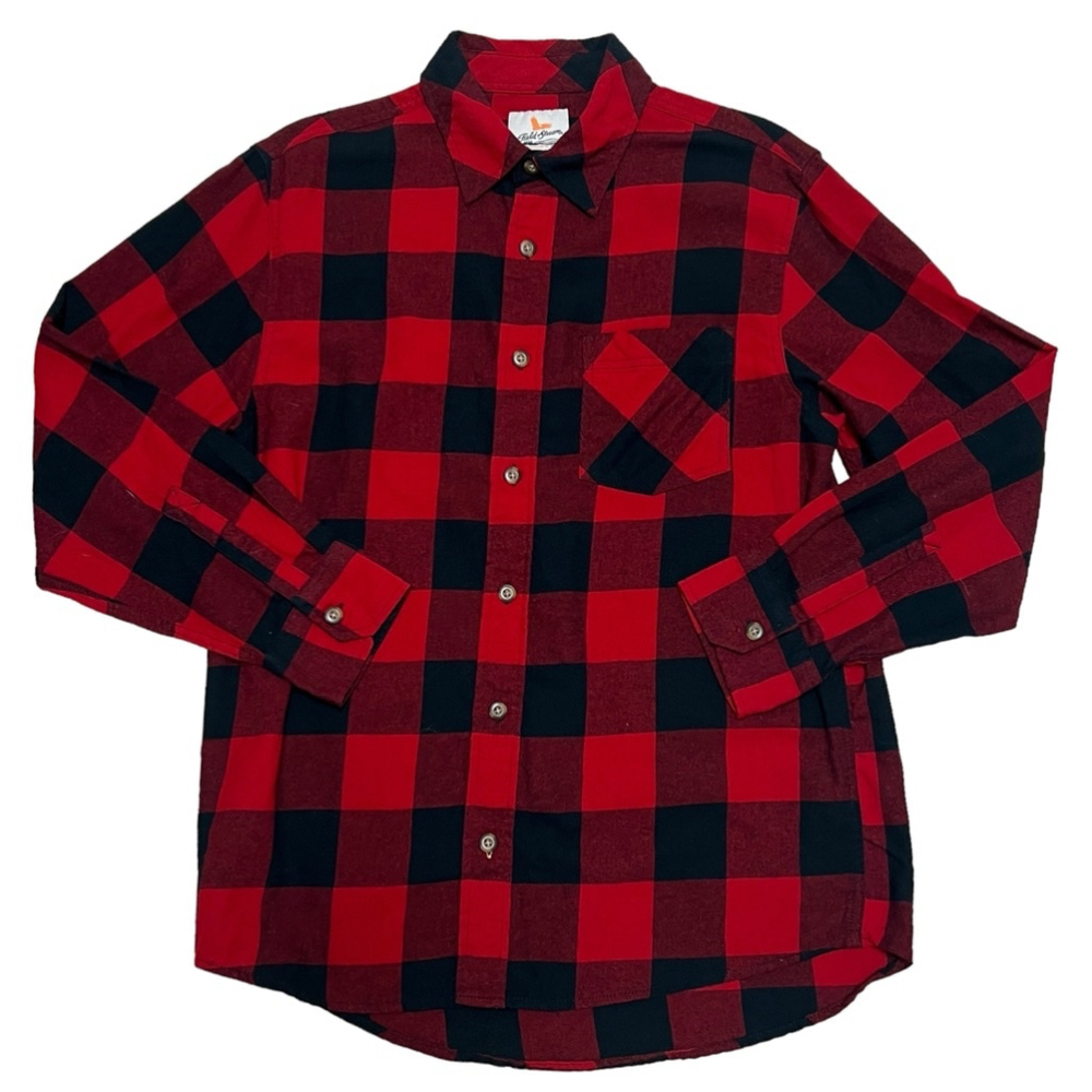 Field & Stream Men’s Red & Black Plaid Flannel Shirt, Size MD